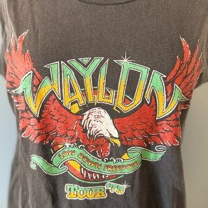 Midnight Rider Licensed Waylon Jennings Black Graphic Muscle Tee